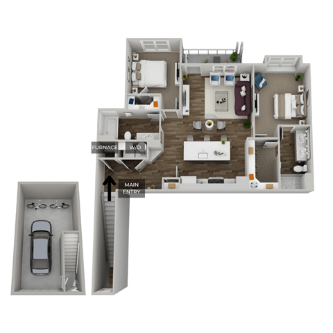 bedroom floor plan anting 3 bedrooms and 2 baths a 1122 sq.ft. apartment